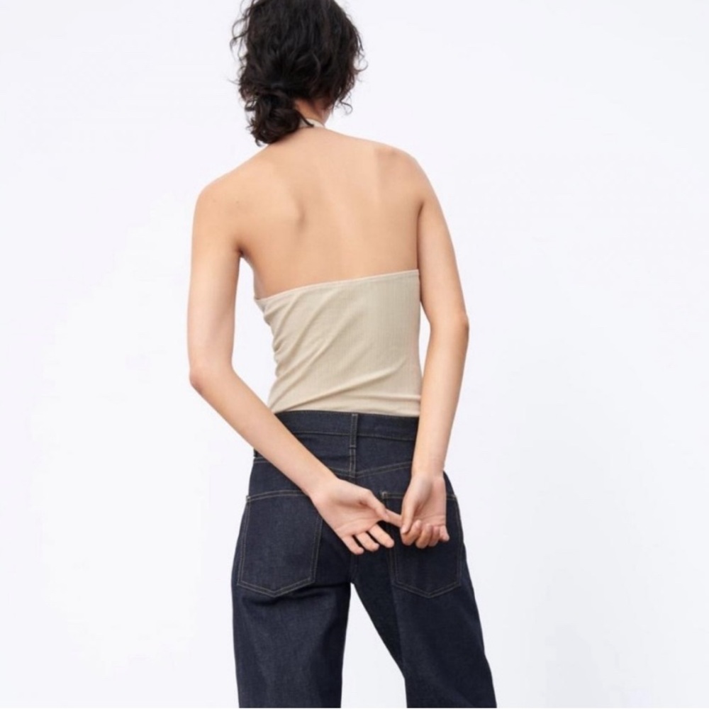 NWT ZARA Ribbed Halter Bodysuit - Picture 2 of 6